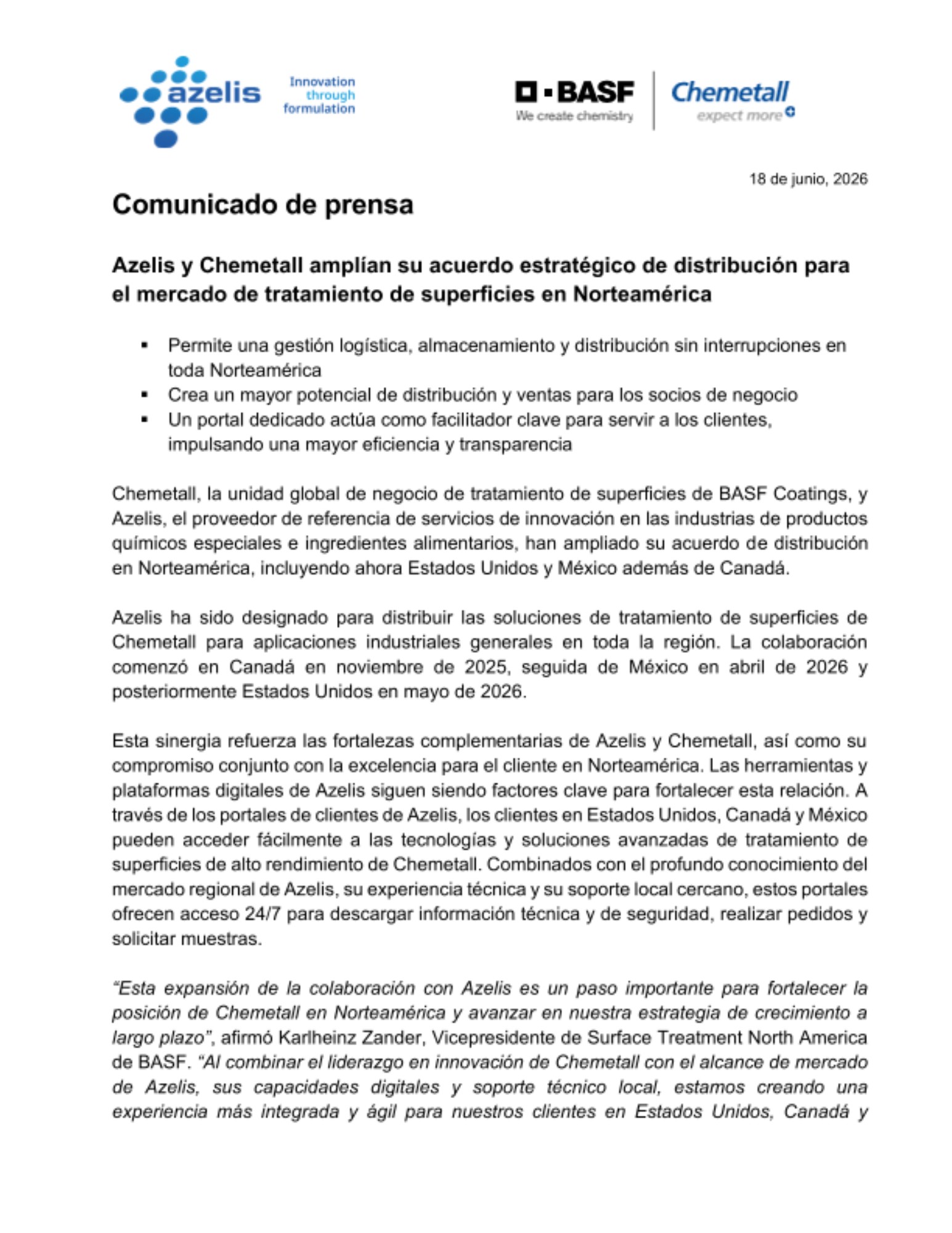 Nota de prensa