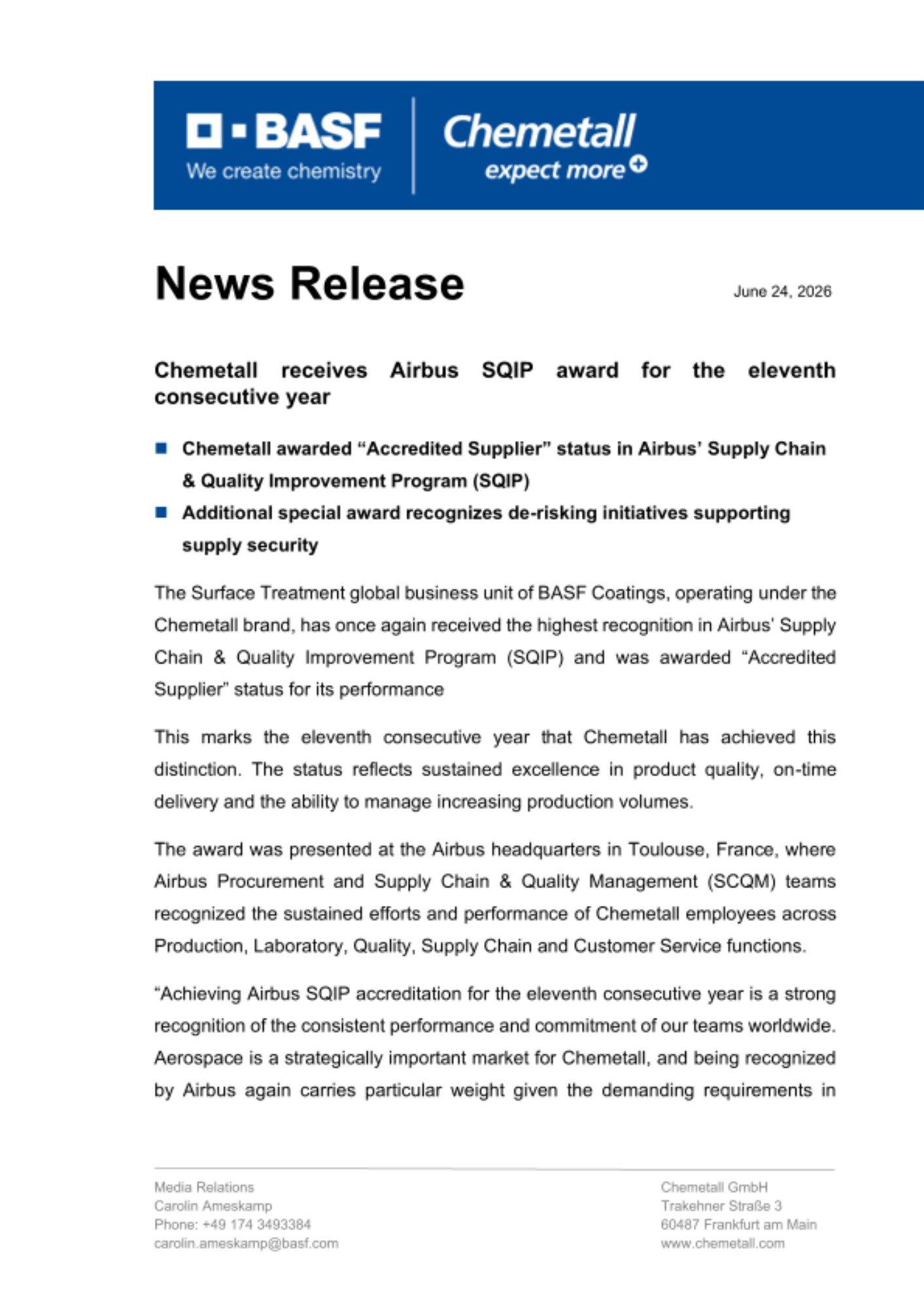 News Release News Release